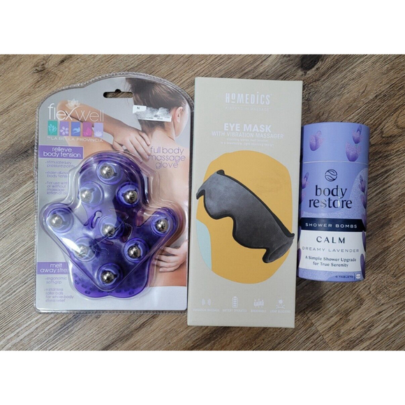 Homedics Bath & Body New Relaxation Set Vibrating Eye Mask Shower